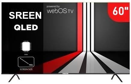 سرين شاشة 60 بوصة QLED موديل 2025 فائق الدقه (4K)، ذكي، نظام التشغيل، اتش دي ار، SRET-60S4WC