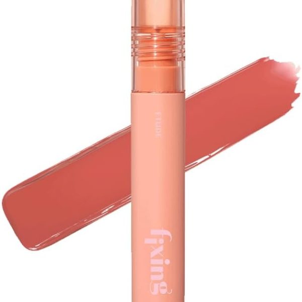 ETUDE Fixing Tint #03 Mellow Peach (4g) | Long Lasting High Pigmented Liquid Lipstick | Waterproof Lightweight Matte Finish Lip Stain | Full Coverage | Korean Makeup, Kbeauty