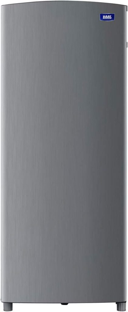 Haas 6.2 Cubic Feet Single Door Refrigerator with Adjustable Shelves Silver, 176 Liter Model No HRK109S