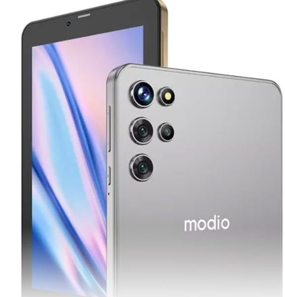 تابلت موديو M12 7 انش بنظام اندرويد، شاشة HD IPS، ثنائي شرائح الاتصال، ذاكرة RAM 6GB، تخزين 256GB، شبكة الجيل الخامس، كاميرا امامية 2MP وخلفية 5MP، بطارية 4000mAh (رمادي)، بلوتوث