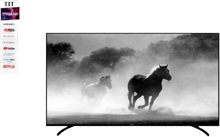 تلفزيون سمارت LED من تي اي 75 بوصة 4K - جاهز لخاصية HD || 3840×2160 بكسل أسود