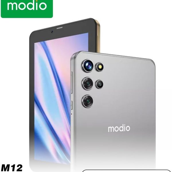 تابلت موديو M12 بشاشة 7 انش HD IPS ثنائي شرائح الاتصال يدعم 6GB RAM 256GB 5G 2.0MP كاميرا امامية وخلفية 5.0MP بطارية 4000mAH تابلت اندرويد - اصدار عالمي (رمادي)