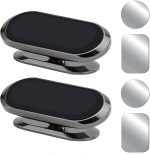 ECVV 2Pack Magnetic Phone Mount for Car Phone Holder Strong Magnet Mount 360° Adjustable Universal Dashboard Holder Fits All Smartphones with Adhesive Metal Plate Magnetic Patch-Black