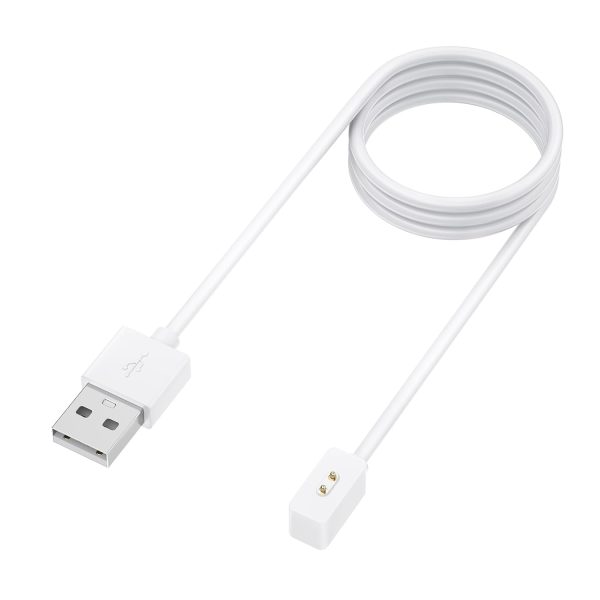شاحن لساعة شاومي ريدمي 3 اكتيف مي باند 8 2 مغناطيسي مع كابل شحن USB 1 متر 3.3 قدم ابيض