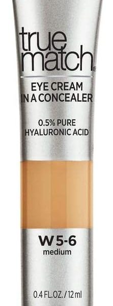 L’Oréal Paris True Match Eye Cream in a Concealer, 0.5% hyaluronic acid, Medium N5-6, 0.4 fl. oz.