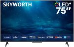 سكاي ورث 75Q6820H 75 بوصة QLED+ 4K جوجل تي في - 120 هرتز، دولبي فيجن واتموس، ام اي ام سي، في ار ار، ديلي فاميلي 2.0، اي كير، فايند ماي ريموت