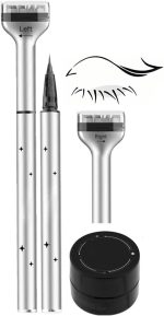2-in-1 Bottom Eyelash Stamp & Eyeliner Kit, Waterproof Sweatproof Lower Lash Stamp, Reusable Eyelash Stamper for Perfect Lower Lashes (01#Black)