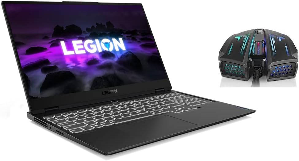 لابتوب لينوفو ليجن سليم 7 شاشة 15.6 انش FHD 165Hz رايزن 7 5800H يصل الى 4.4GHz و16 2TB SSD RTX 3060 6 اضاءة R ويندوز 11 اسود مع ماوس ب 16 GB د ار4 ، انتل