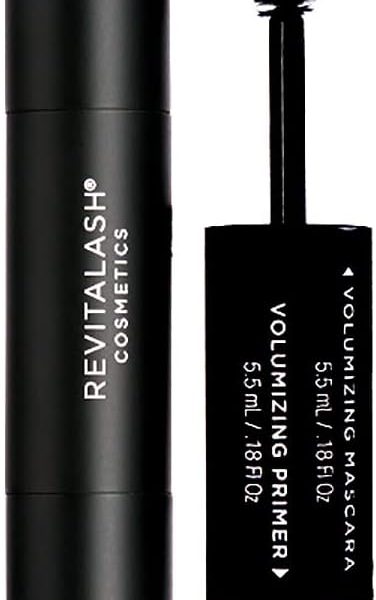 Revitalash Cosmetics Eyelash Primer and Mascara Double-Ended Volume Set, 5.5 ml, Raven/Indigo Blue