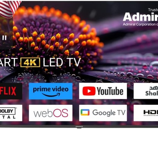 شاشة ادميرال سمارت LED، مقاس 55 انش، دقة 4K، واي فاي، ولبي اتموس، نظام تشغيل ويب او اس - ADL55UWOSAC