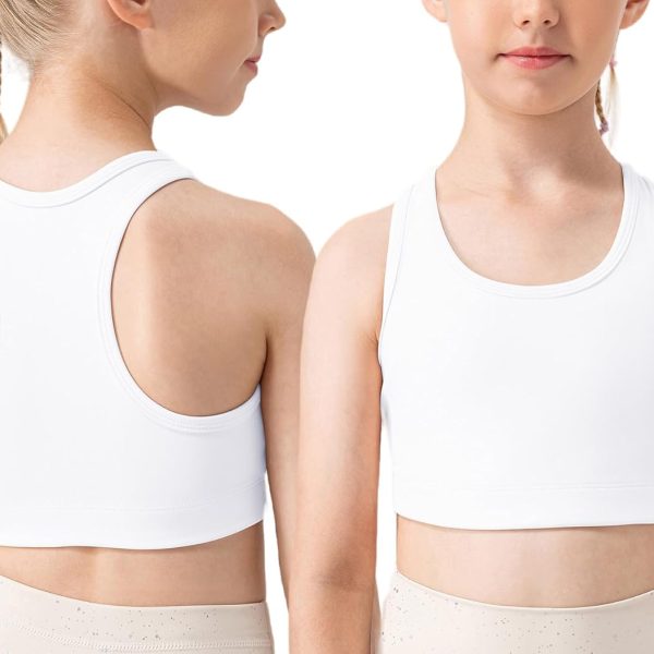 SEAUR Girls Dance Crop Tank Tops Solid Crewneck Racerback Athletic Camisoles Fashion Quick Dry Elastic Soft Dancewear
