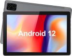 تابلت سي ايديا 10 انش بنظام اندرويد 12 مع متجر بلاي، ذاكرة روم 64GB حقيقية 6 (3+3) GB RAM 512GB، شاشة HD IPS، كاميرا مزدوجة، بطارية 6000mAh، معتمد من جي ام اس (رمادي)