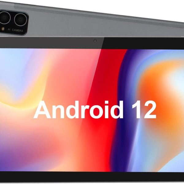 تابلت سي ايديا 10 انش بنظام اندرويد 12 مع متجر بلاي، ذاكرة روم 64GB حقيقية 6 (3+3) GB RAM 512GB، شاشة HD IPS، كاميرا مزدوجة، بطارية 6000mAh، معتمد من جي ام اس (رمادي)