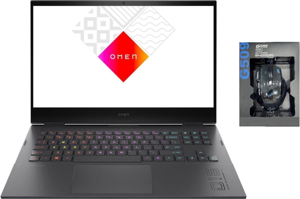 لابتوب اتش بي اومين 16 للالعاب 2022 ، بشاشة 16.1 FHD بتردد 144Hzومعالج كور i7 - 11800H حتى 4.6GHz ذاكرة RAM 32GB وهارد SSD 1TB نيفيديا RTX 3060 6GB واضاءة RGB خلفية ويندوز 11 ماوس العاب هدية انتل