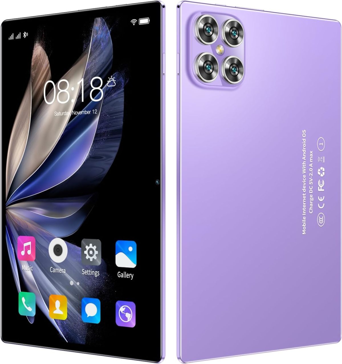 تابلت اندرويد 10.1 انش من اس واي سي جي كيو بذاكرة RAM 6GB وسعة تخزين 128GB وشاشة لمس HD IPS 1280×800 ومكالمات هاتفية مع شريحتين اتصال وشبكة 5G وبلوتوث وكاميرا مزدوجة وواي فاي ارجواني