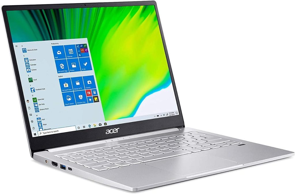 لابتوب ايسر سويفت 3 انتل ايفو رفيع وخفيف 135 انش 2256×1504 IPS ومعالج كور i7-1165G7 وبطاقة رسومات ايريس Xe و8GB LPDDR4X و512GB NVMe SSD وواي فاي 6 وقارئ بصمات وكيبورد باضاءة خلفية SF313-5