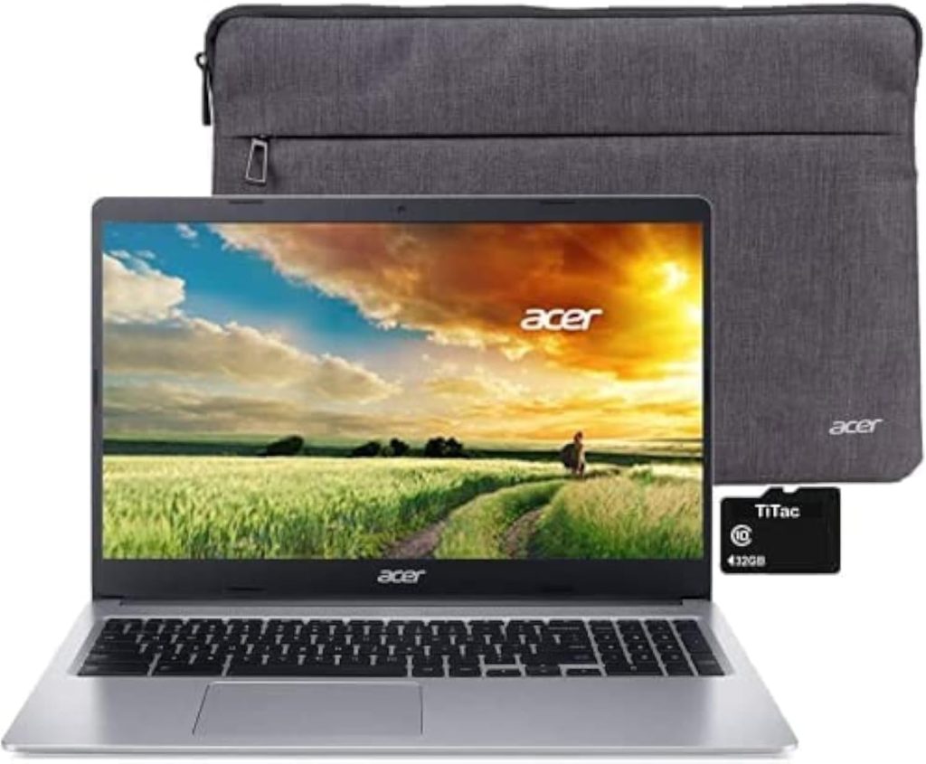 Acer 2021 Chromebook 315 Laptop Computer 15.6” HD Display Intel Celeron N4000 Processor(Up to 2.6GHz) 4GB RAM 32GB eMMC Webcam BT USB Type C Chrome OS + TiTac Accessory
