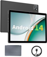 تابلت اندرويد 14 مقاس 10 انش بذاكرة RAM 6GB وروم 64GB وسعة 512GB ومعالج رباعي النواة وشاشة لمس LCD 1280×800 ونظام تحديد المواقع وواي فاي 5 وكاميرا مزدوجة وبلوتوث وبطارية 6000mAh (اسود)