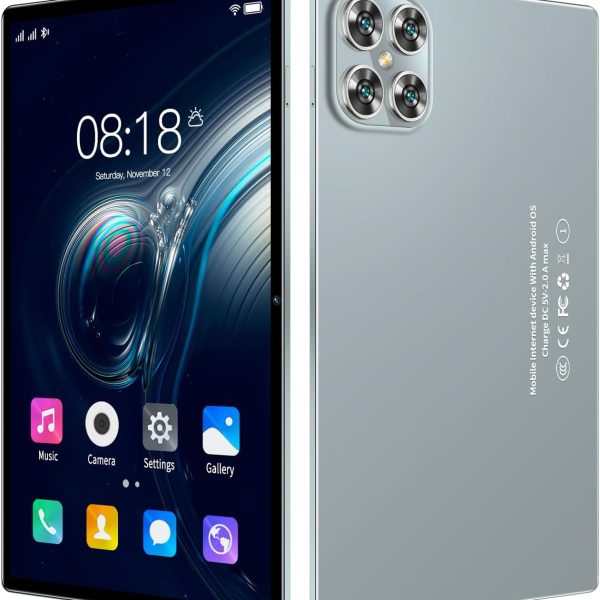 تابلت اندرويد 10.1 انش من اس واي سي جي كيو بذاكرة RAM 6GB وسعة تخزين 128GB وشاشة لمس HD IPS 1280×800 وبلوتوث وشبكة 5G وكاميرا مزدوجة وواي فاي ومكالمات هاتفية مع شريحتين اتصال رمادي