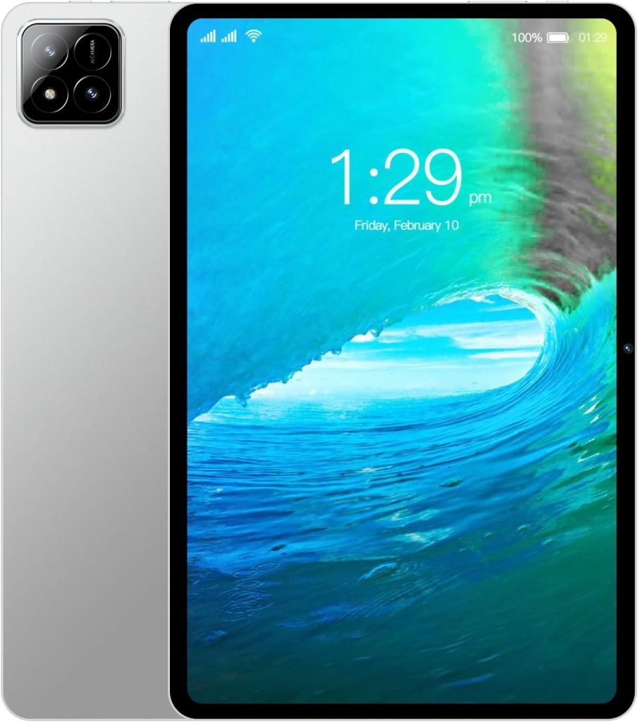 تابلت اندرويد 10.1 انش من اس واي سي جي كيو ذاكرة RAM 6GB وسعة تخزين 128GB شاشة IPS 1280×800 فاي ثنائي النطاق نظام تحديد المواقع فتحات بطاقة شريحتين اتصال بلوتوث شبكة 5G تعمل باللمس، رمادي