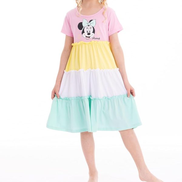 Disney 2S30590-8Y Girl's Dress Cot, 8 Year Size, Pink/Yellow/White/Green