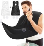 Azonee Beard Bib Beard Apron 2Pcs Beard Hair Catcher for Men Shaving Trimming Non-Stick Beard Cape Grooming Cloth Waterproof with Strong Suction Cup Best Gifts for Men（Black+White, One Size