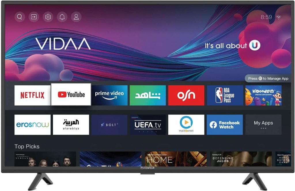 فيشر - تلفزيون LED ذكي 32 بوصة FLED-ST32HD، أسود