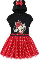 Disney Minnie Mouse Girls Cosplay Hooded Tulle Dress for Toddler to Big Kids