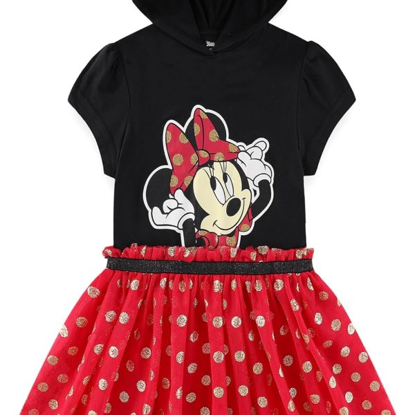 Disney Minnie Mouse Girls Cosplay Hooded Tulle Dress for Toddler to Big Kids