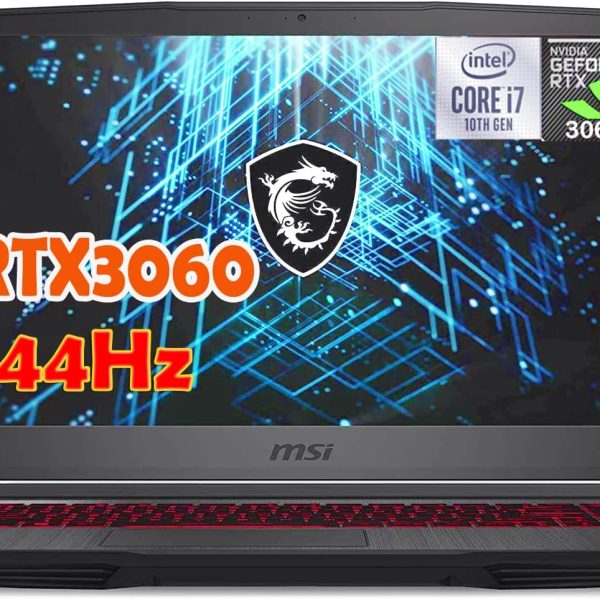 لابتوب العاب ام اس اي انتل كور i7- 10750H RTX3060 جي اف 65 نحيف شاشة 15.6 انش FHD تقنية - IPS 144 HZ 3 مللي لكل ثانية، الذاكرة المستديمة SSD16 GB 1 تيرابايت ويندوز 10، كيبورد باضاءة خلفية، ويب كام