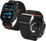 Spigen Lite Fit Ultra Band designed for Apple Watch Band for Apple Watch Ultra 2 / Ultra (49mm), Series 9/8/7 (45mm), Series SE2/6/SE/5/4 (44mm) and Series 3/2/1 (42mm) Nylon Solo Loop - Black
