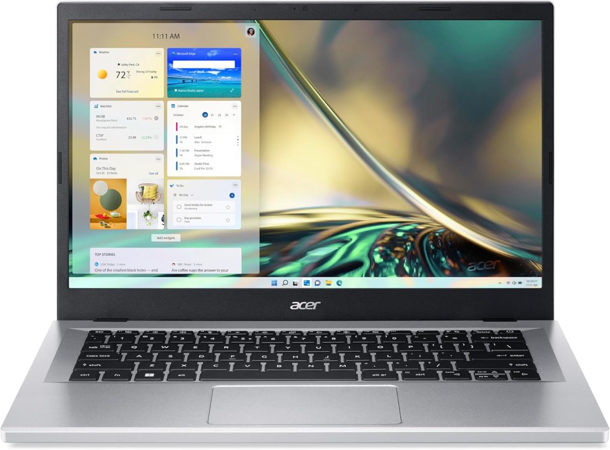 نوت بوك اسباير 3 A315 مقاس 15.6 بوصة انتل كور i5 1235U ذاكرة رام 8 جيجا 512 اس دي ايريس اكس اي كيبورد انجليزي عربي فضي نقي من ايسر DOS