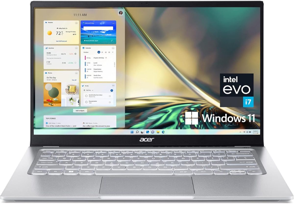 لابتوب سويفت 3 ايفو رفيعبشاشة QHD 14 انش، 100% sR، كور i7,1260P، غرافيكس ايريس16 LPX Xe،512 SSD كيلر واي فاي 6E AX1675 ، ويندوز 11هوم، SF314,512,78JG، من ايسر GB 16 DDR4X