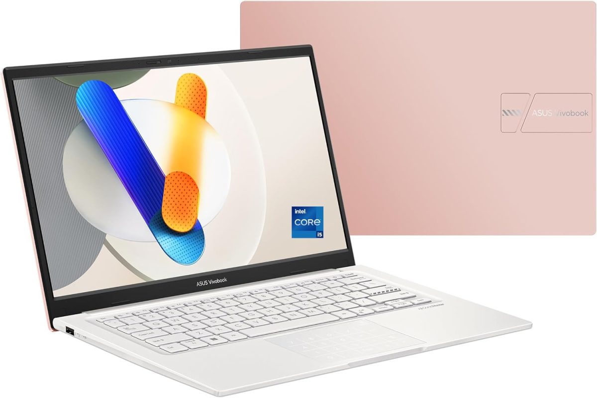 لابتوب فيفو بوك من اسوس انتل كور i5 1335U ذاكرة رام 8 جيجا DDR4 512 SSD شاشة 14 انش FHD يدعم لوحة الارقام بلاستيك ويندوز 11 زهري X1404VA-NK548W