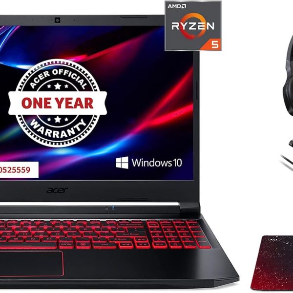 ايسر نيترو 5 An515 للالعاب Nb AMD رايزن 5-4600H حتى 4.0GHz/8GB Ddr4 RAM/1TB HDD+256GB SSD 4GB نفيديا جيفورس Gtx 1650/15.6&Quot؛ FHD Ips/ويندوز 10 هوم-واي فاي-6/اسود + سماعة راس للالعاب موس و آما موس و