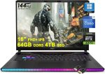 MSI لابتوب العاب GE68HX من رايدر، شاشة 16 انش FHD+ IPS 144Hz ومعالج انتل 24 كور i9-14900HX و64GB DDR5 و4TB SSD وبطاقة جيفورس RTX 4070 واضاءة خلفية RGB وثاندربولت 4 ديناوديو وكاميرا خصوصية FHD بالاشعة