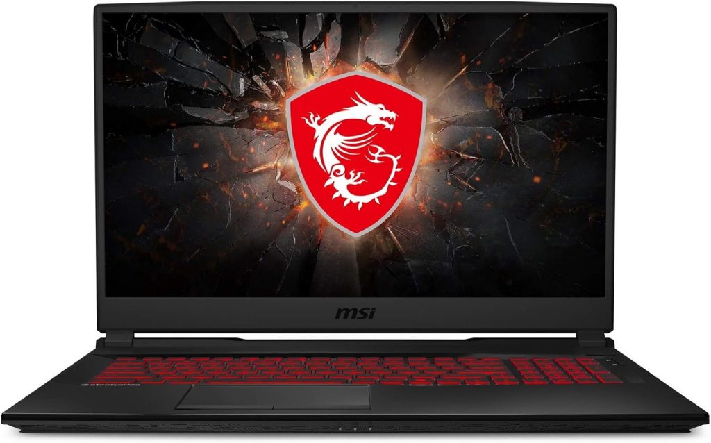 MSI لابتوب العاب GL75 9SEK-056 بشاشة 17.3 انش FHD 120Hz ومعالج انتل كور i7-9750H وبطاقة عرض مرئي انفيديا RTX 2060 وذاكرة 16GB وذاكرة مستديمة SSD 512GB وويندوز 10