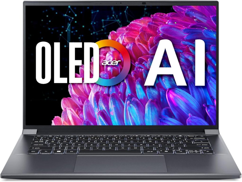 ايسر لابتوب سويفت اكس 14 بشاشة OLED 14.5 انش 2880×1800 120Hz معتمد من كالمان | فتح تجارب الذكاء الاصطناعي | معالج انتل كور الترا 7 155H | انفيديا جيفورس RTX 4060 | 16GB LPDDR5X | 1TB SSD |