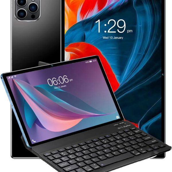 تابلت 10.1 انش من اس واي سي جي كيو ذاكرة RAM 6GB تخزين 128GB اصدار شريحة اتصال شاشة 1280×800 IPS HD فاي ثنائي النطاق بلوتوث نظام تحديد المواقع بطارية 4000mAh مجموعة اغطية كيبورد