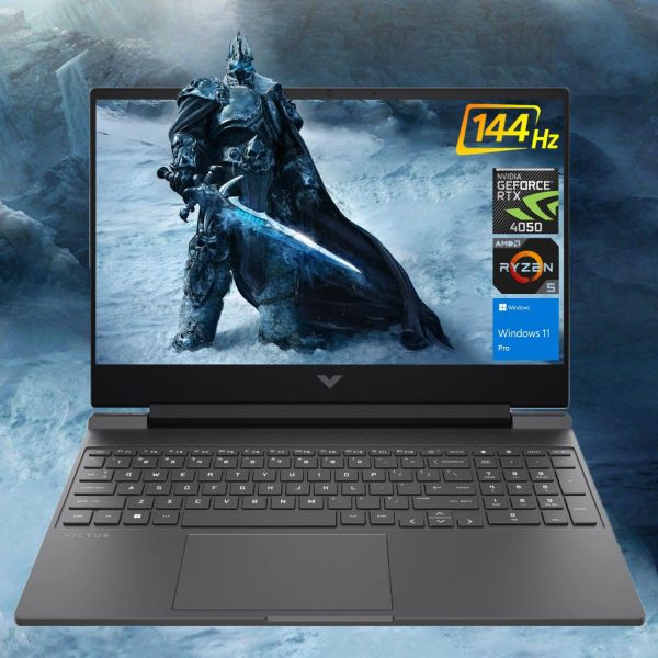 HP Victus 15.6 Ryzen 5 RTX 4050 Premium Gaming Laptop, 15.6" FHD 144Hz, AMD Ryzen 5 8645HS (Beats Intel i7-1355U & Intel i5-14400F), NVIDIA GeForce RTX 4050, 32GB DDR5 RAM, 1TB SSD, KB,