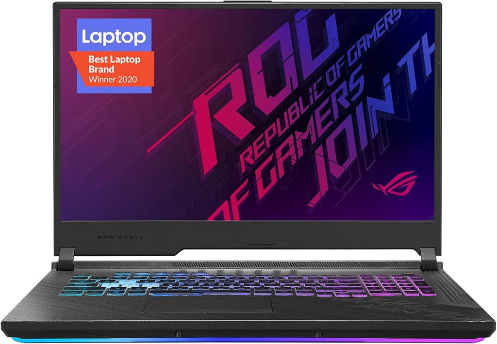 اسس لابتوب العاب روج ستريكس G17 (2020) بشاشة FHD IPS 17.3 انش 144Hz وانفيديا جيفورس RTX 2070 ومعالج انتل كور i7-10750H و16GB DDR4 و512GB PCIe NVMe SSD وكيبورد RGB وويندوز 10، اسود، G712LW-ES74