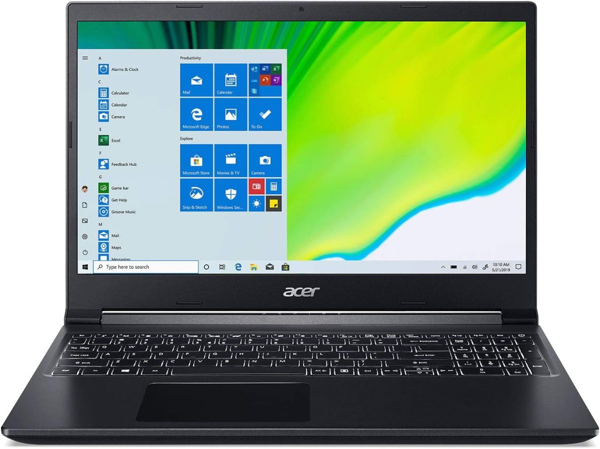 ايسر لابتوب اسباير 7، شاشة 15.6 انش FHD IPS، الجيل التاسع انتل كور i5-9300H، نفيديا جيفورس GTX 1650، 8GB DDR4، 512GB NVMe SSD، كيبورد باضاءة خلفية، ويندوز 10 هوم، A715-75G-544V