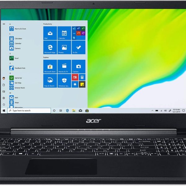 ايسر لابتوب اسباير 7، شاشة 15.6 انش FHD IPS، الجيل التاسع انتل كور i5-9300H، نفيديا جيفورس GTX 1650، 8GB DDR4، 512GB NVMe SSD، كيبورد باضاءة خلفية، ويندوز 10 هوم، A715-75G-544V