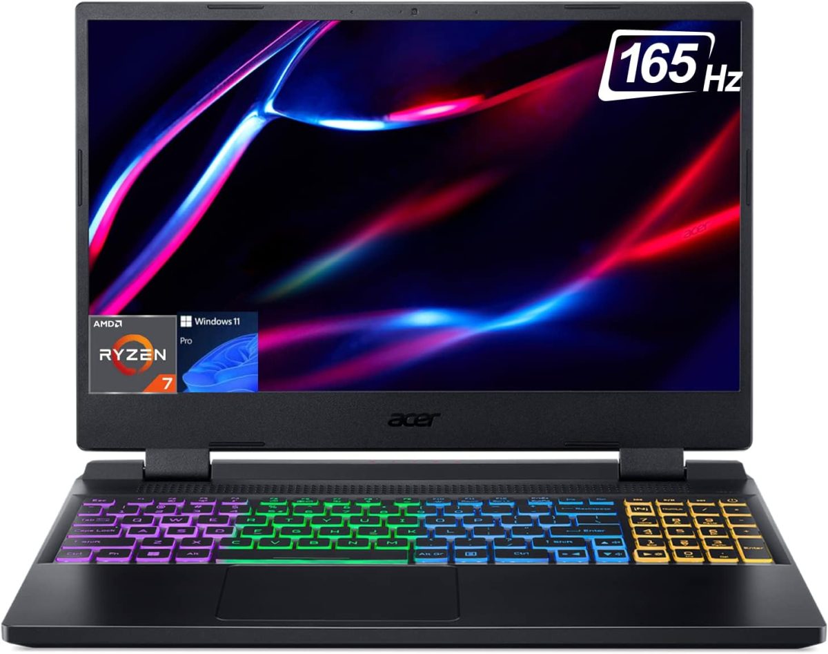 ايسر نوت بوك العاب نيترو 5 15.6 انش QHD IPS 165Hz AMD رايزن 7 6800H حتى 4.7GHz (بيت كور i9-11950H) جيفورس RTX 3070 Ti 64GB DDR5 2TB PCIe 4.0 كيبورد RGB 4 مناطق واي فاي 6E RJ45 USB-C ويندوز 11 برو