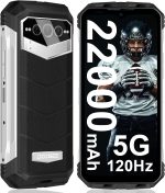 دوجي جوال في ماكس 2023 5G متين 22000mAh 20GB+256GB اندرويد 12 120Hz 6.55 انش مكبرات صوت مزدوجة عالية الدقة كاميرا رئيسية 108MP رؤية ليلية ان اف سي او تي جي فضي أحادية الشريحة