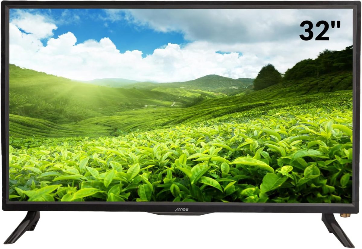 32 بوصة LED HD ATV مع USB 2.0، مزود طاقة تيار متردد 90-260 فولت 50-60 هرتز | رقم الموديل: RO-32LSH، شفاف