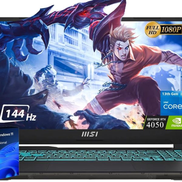 لابتوب ألعاب سايبورغ 15 ويندوز 11 برو 15.6 بوصة FHD 144Hz انتل 10-كور i7-13620H 32GB DDR5 RAM 2TB SSD جيفورس RTX 4050 كيبورد بإضاءة خلفية واي فاي 6، ترخيص ام اس اوفيس مدى الحياة وماوس من ام اس اي