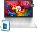 HP لابتوب جديد 2024 17 انش، معالج AMD رايزن 5 5500U سداسي النواة (بيت i7-1250U)، شاشة 17 انش FHD (1080p) IPS، ذاكرة RAM 32GB، SSD 1TB، قارئ بصمات الاصابع