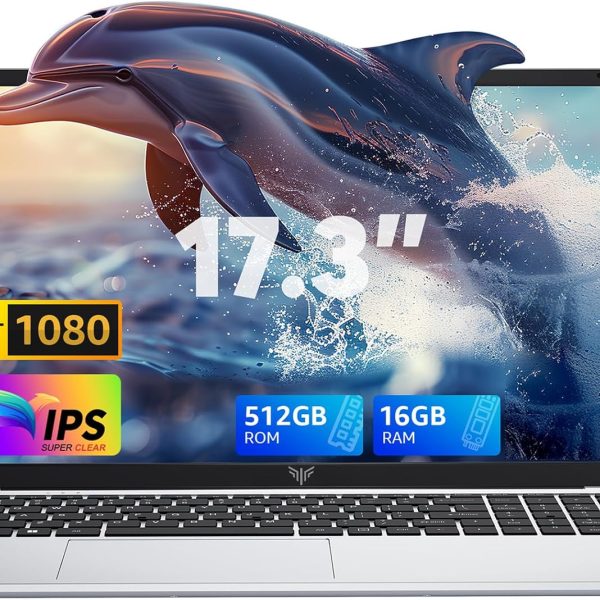 لابتوب ايس ماجيك 17.3 انش بمعالج الدر ليك N97 رباعي النواة 12th وشاشة FHD وذاكرة RAM 16GB وSSD 512GB وويندوز 11 وكاميرا ويب وخفيف ورفيع وHDMI ونوع C وUSB 3.2