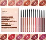 KASTWAVE Matte Lip Liner Set 12 Colors Premium Waterproof Smooth Nude Lip Pencils Matte Velvet Lipstick Pen Long Lasting Waterproof Lip Crayon with Gift Box (B)